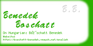 benedek boschatt business card